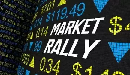 Market Rally Stock Share Prices Increase Higher Wave Trend 3d Illustration