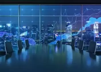 Forex graph and an amazing night view of the business city area board meeting in evolv class action lawsuit